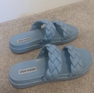 Steve Madden Light Blue Braided Sandals